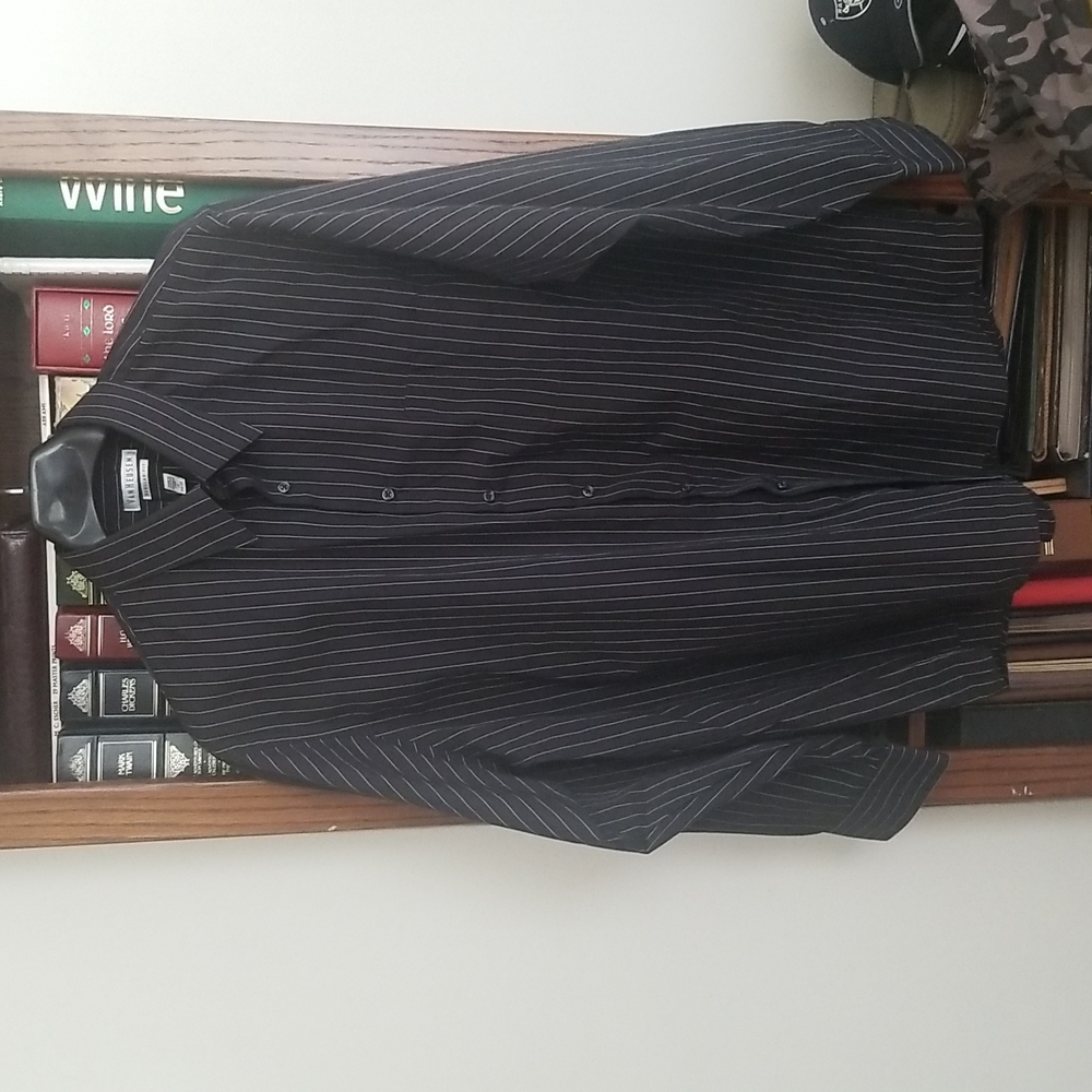 Van Heusen regular fit black pinstripe dress shirt size 18 34/35